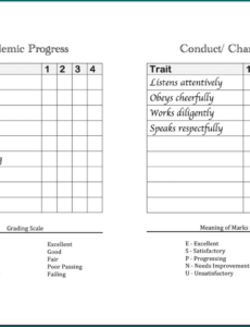 Report Card Template Homeschool Pdf Example