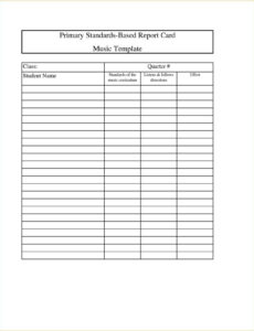 Report Card Template Homeschool Word Sample