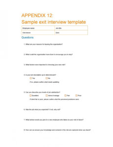 10 Editable Exit Interview Summary Report Template Docx