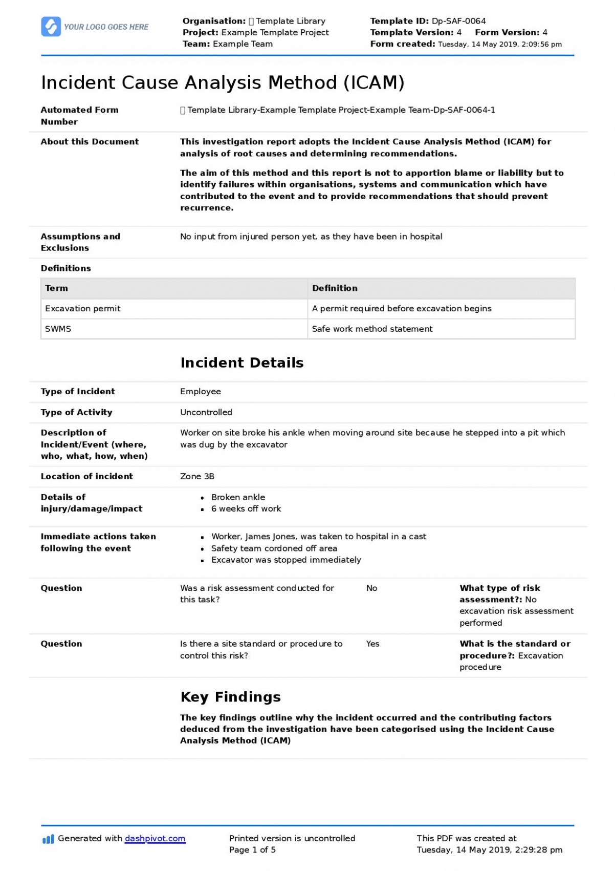 10 Editable Root Cause Investigation Report Template Doc