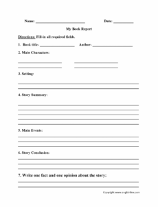 10 Printable Book Report Template 6Th Grade Doc