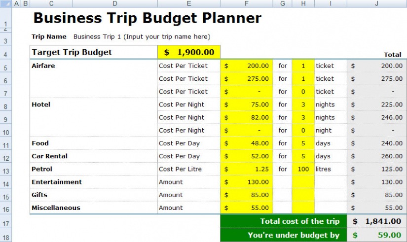 10 Printable Business Travel Expense Report Template
