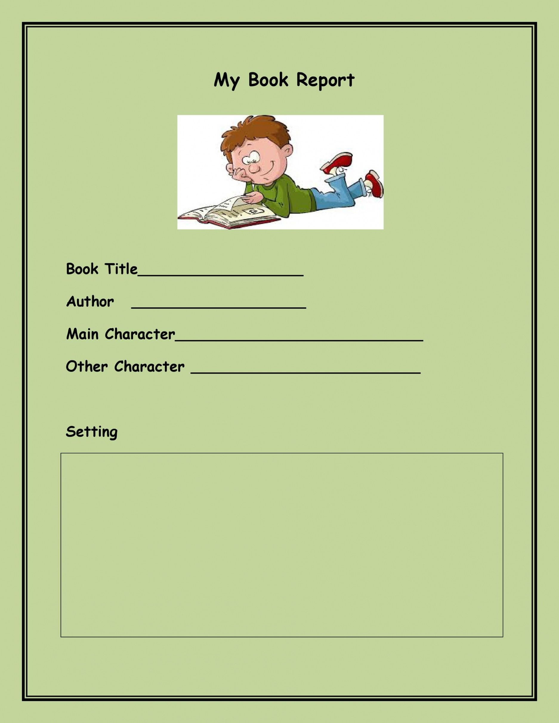 5  Book Report Template For Adults Word
