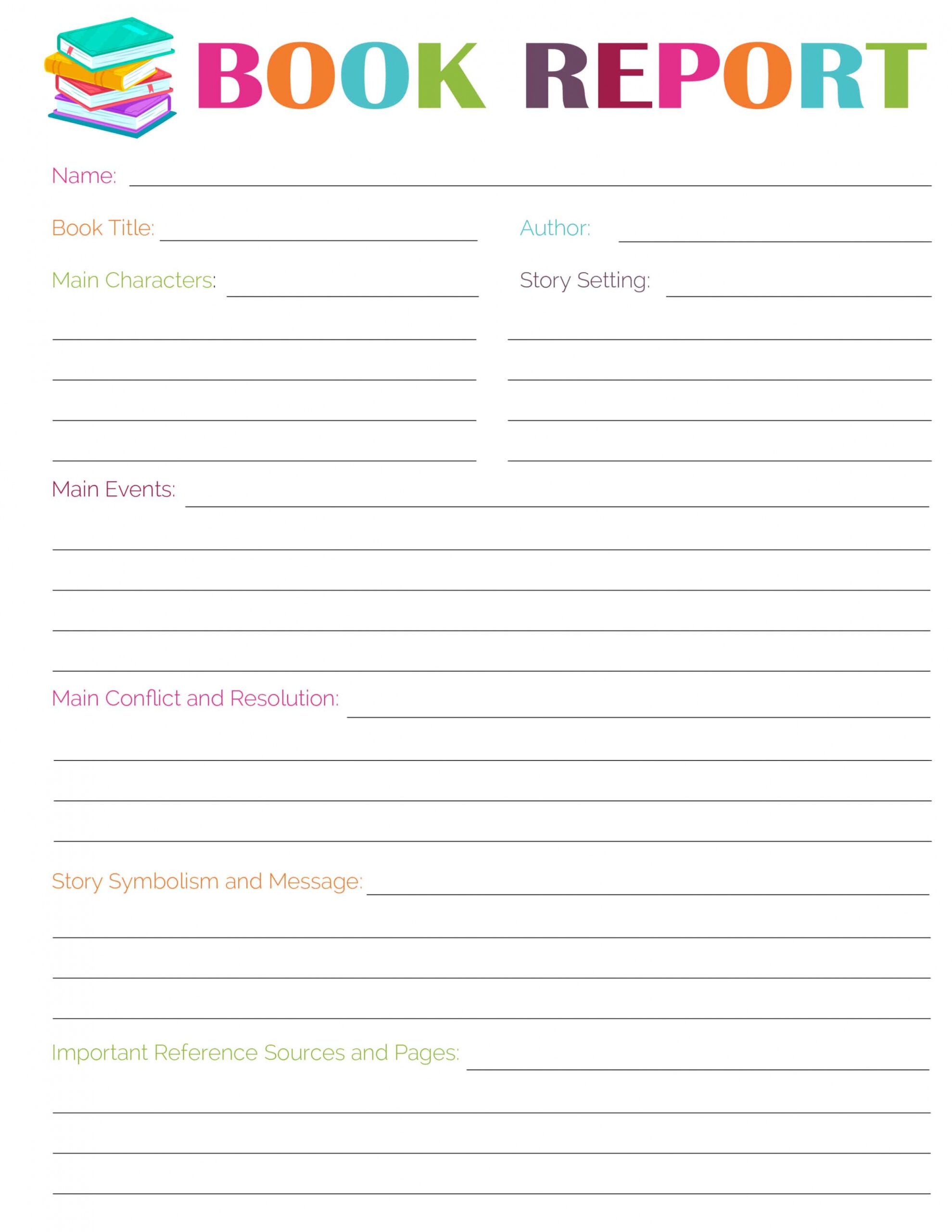 5 Editable Book Report Template For 6Th Graders Docx