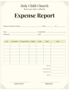 5 Editable Church Monthly Financial Report Template
