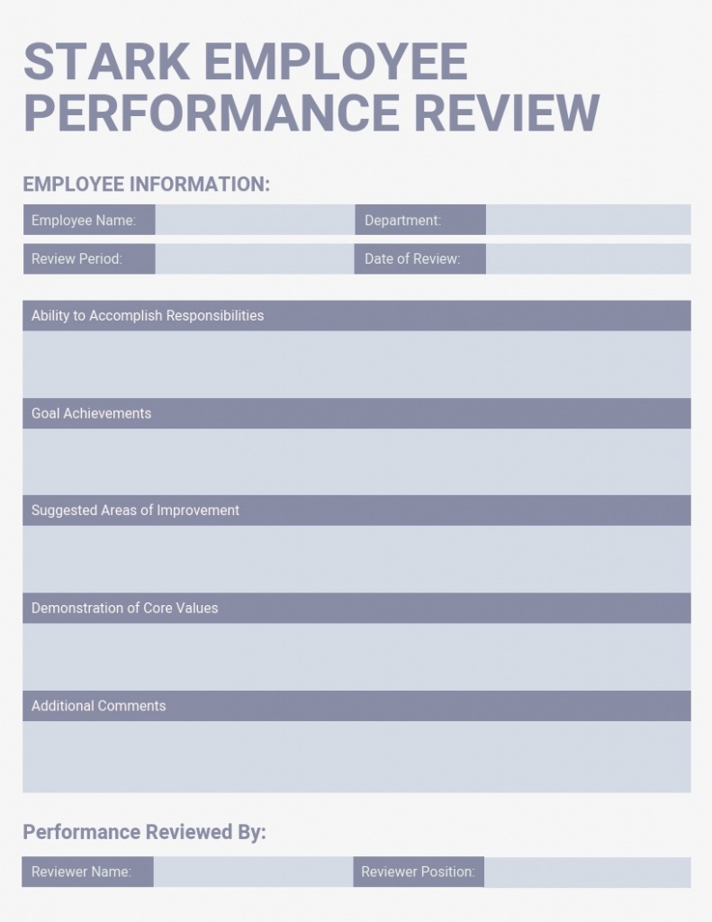 5 Printable Employee Monthly Performance Report Template Word