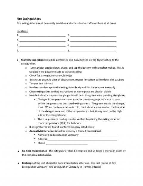 5 Printable Fire Extinguisher Inspection Report Template Excel
