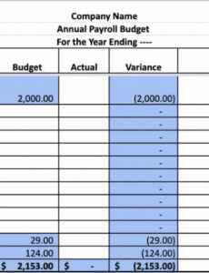 6  Annual Payroll Summary Report Template Xls