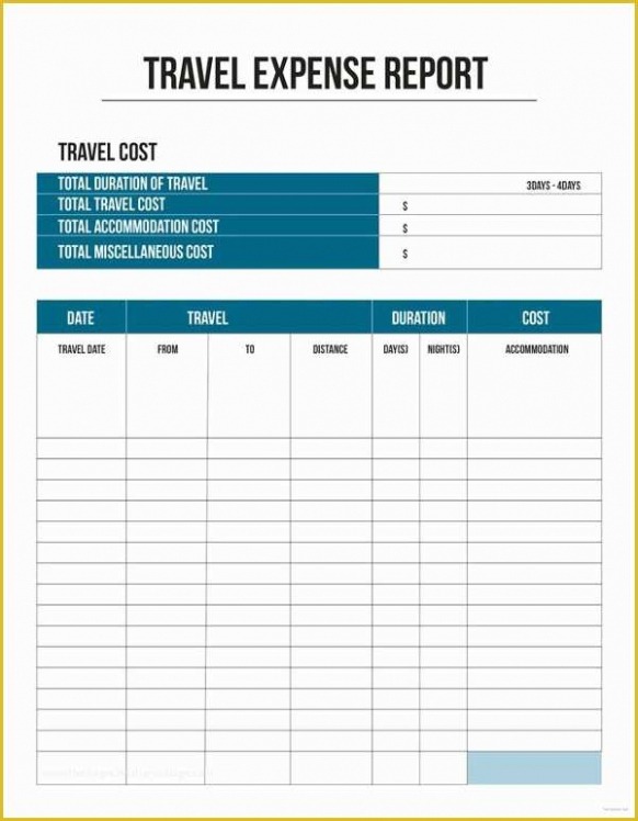 6  Business Travel Expense Report Template Xls