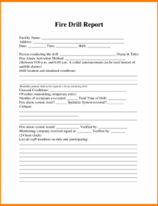 6  Fire Evacuation Drill Report Template Doc