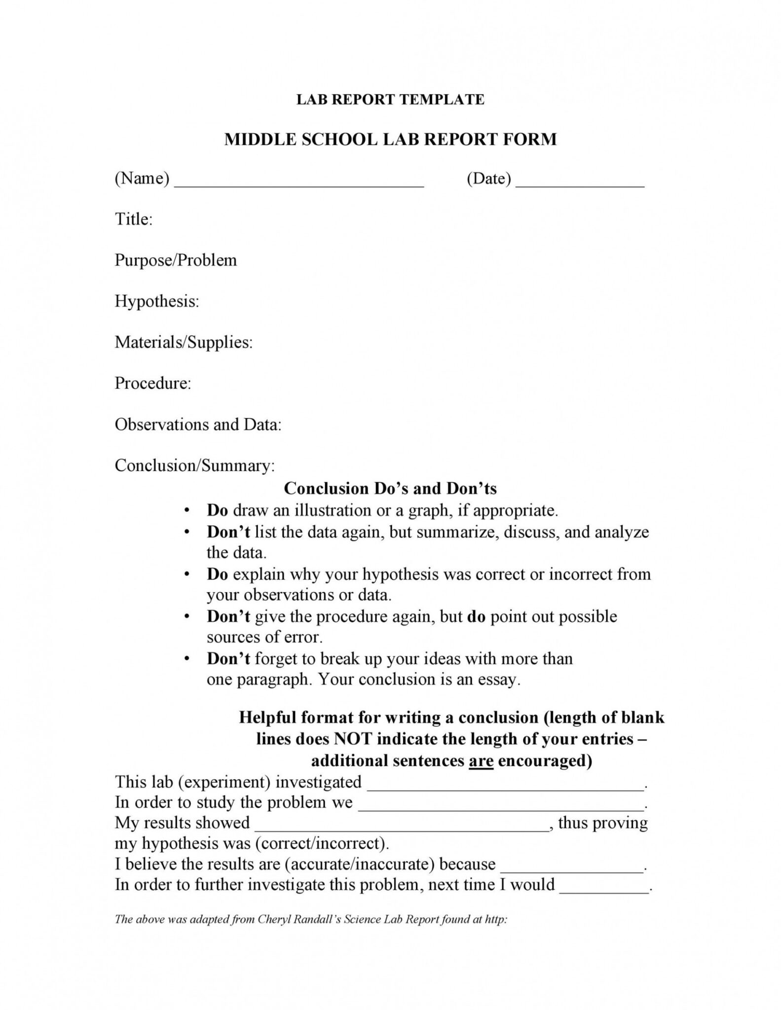 6 Printable Apa Style Lab Report Template Example - Tacitproject