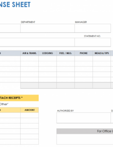 6 Printable Expense Report Template Numbers Mac Xls