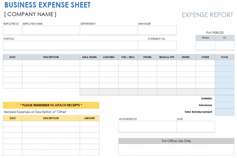 Expense Report Numbering 6 Printable Expense Report Template Numbers Mac XLS - Tacitproject