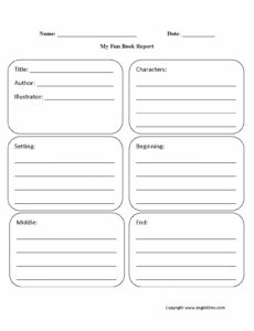 7} Editable Book Report Template For 5Th Grade Word