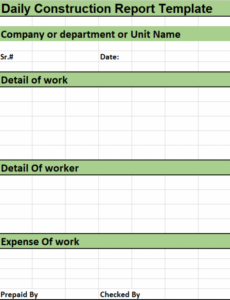 8 Editable Construction Daily Work Report Template Pdf