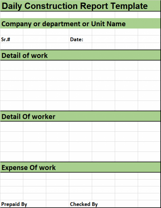 8 Editable Construction Daily Work Report Template Pdf