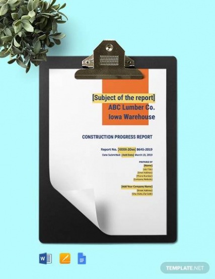 8 Editable Daily Construction Progress Report Template Docx