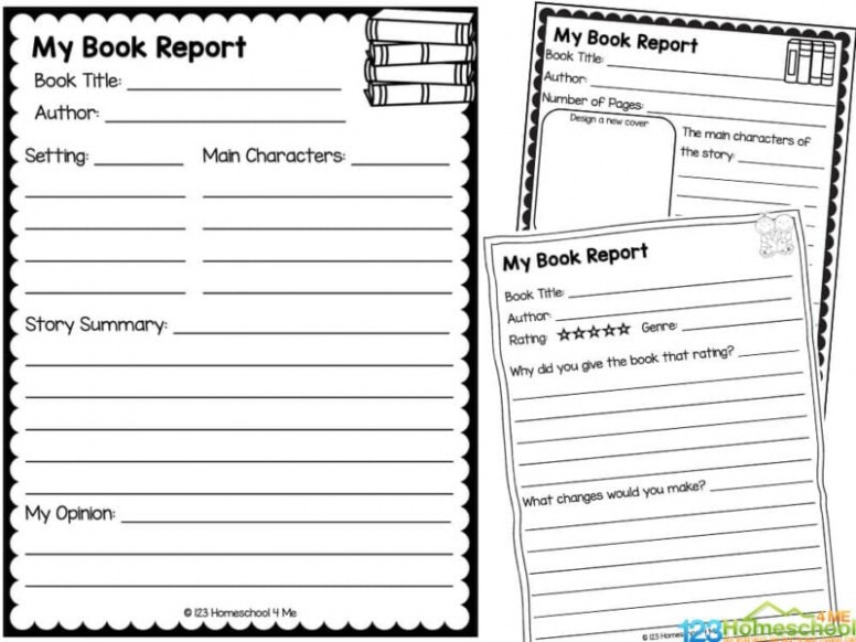 8 Printable 1St Grade Book Report Template Docx