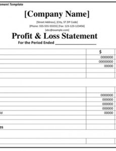 8 Printable Profit And Loss Report Template Doc