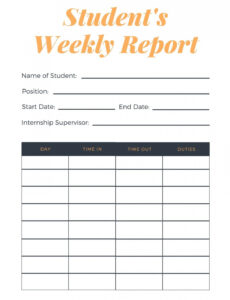 9  Department Weekly Status Report Template Docs
