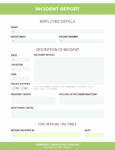 Printable Employee Workplace Incident Report Template Word Tacitproject