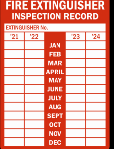 9 Printable Fire Extinguisher Inspection Report Template Excel