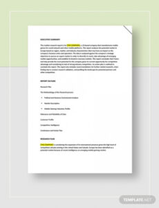 Best  Dod Market Research Report Template Doc