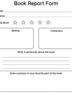 Best Editable Book Report Template For 5Th Grade Pdf