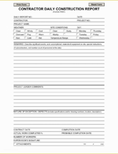 Editable Daily Field Report Template Construction Pdf
