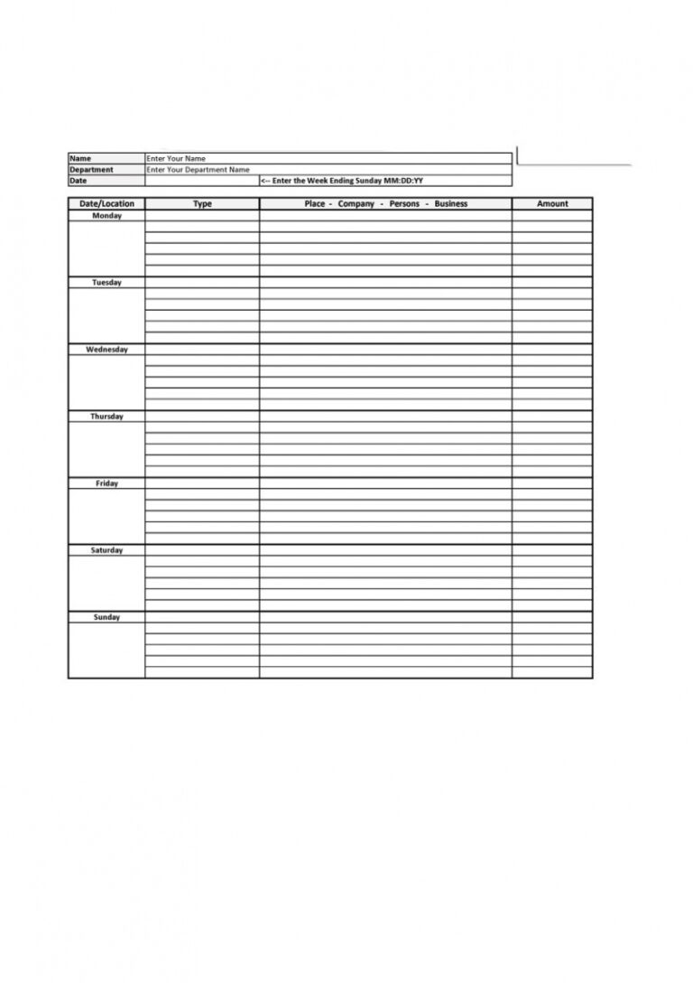 Editable Expense Report Template Google Sheets Sample - Tacitproject