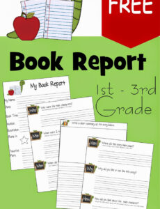 Free  1St Grade Book Report Template Excel