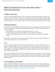 Free Editable Executive Summary For A Report Template Docs