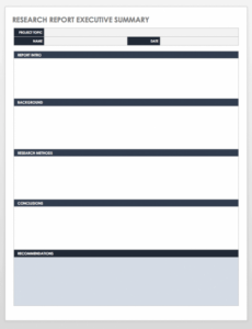 Free  Executive Summary For A Report Template Xls