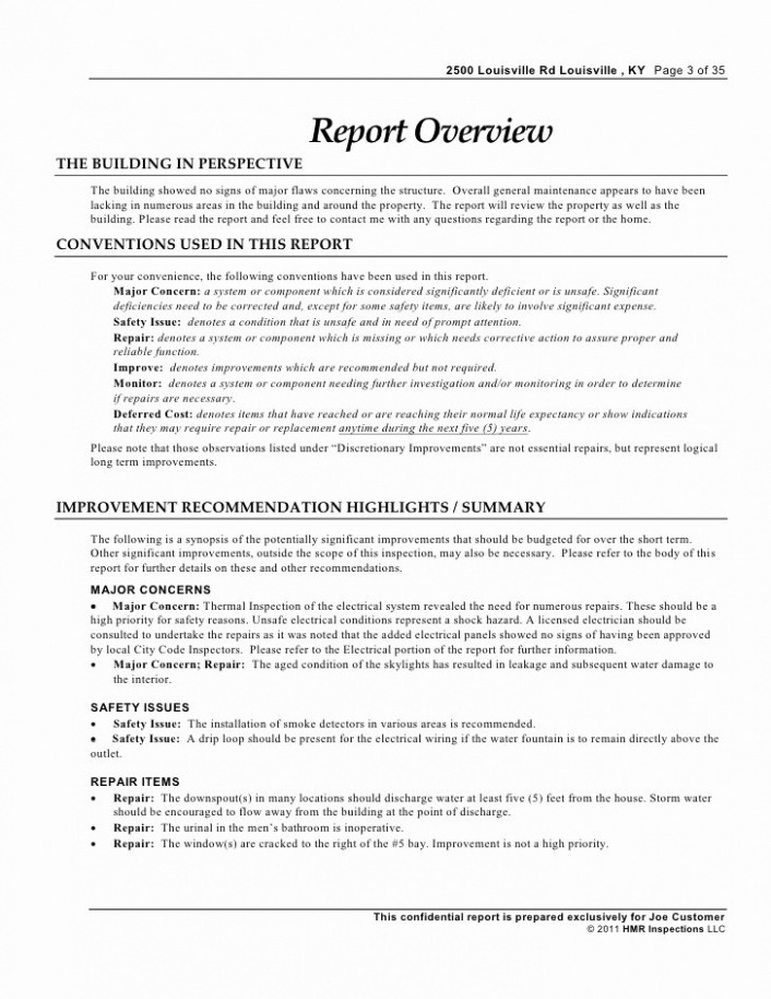 Free Printable Electrical Infrared Inspection Report Template Doc