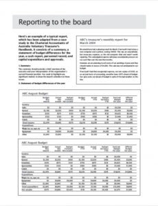 Free Printable Executive Director Monthly Board Report Template Docx