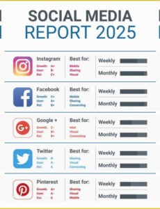 Free  Social Media Monthly Report Template Sample