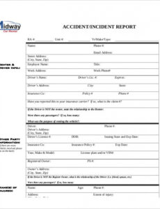 Top Printable Car Accident Police Report Template Xls