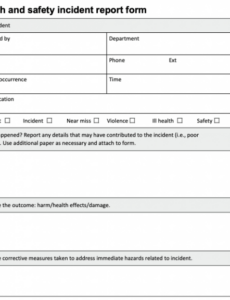 Top Printable Food Safety Incident Report Template Xls