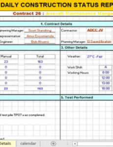 10  Construction Site Daily Report Template Xls