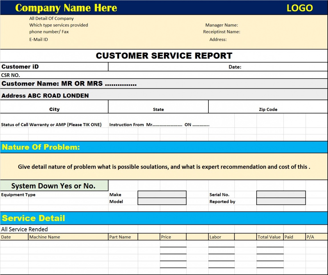 10  Customer Site Visit Report Template Xls