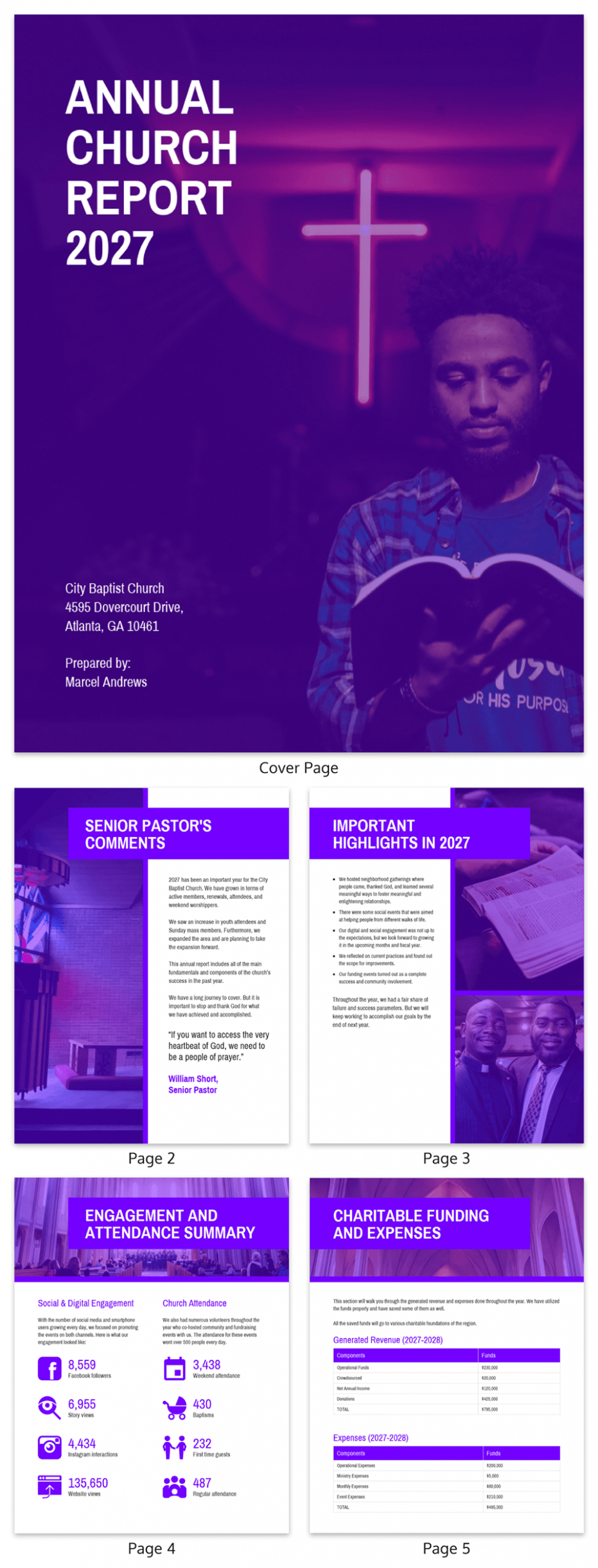 10 Editable Church Annual Financial Report Template Doc