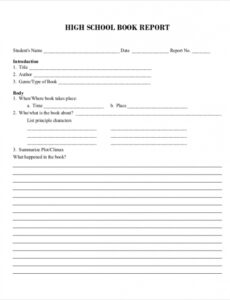 10 Editable Middle School Book Report Template Example Tacitproject