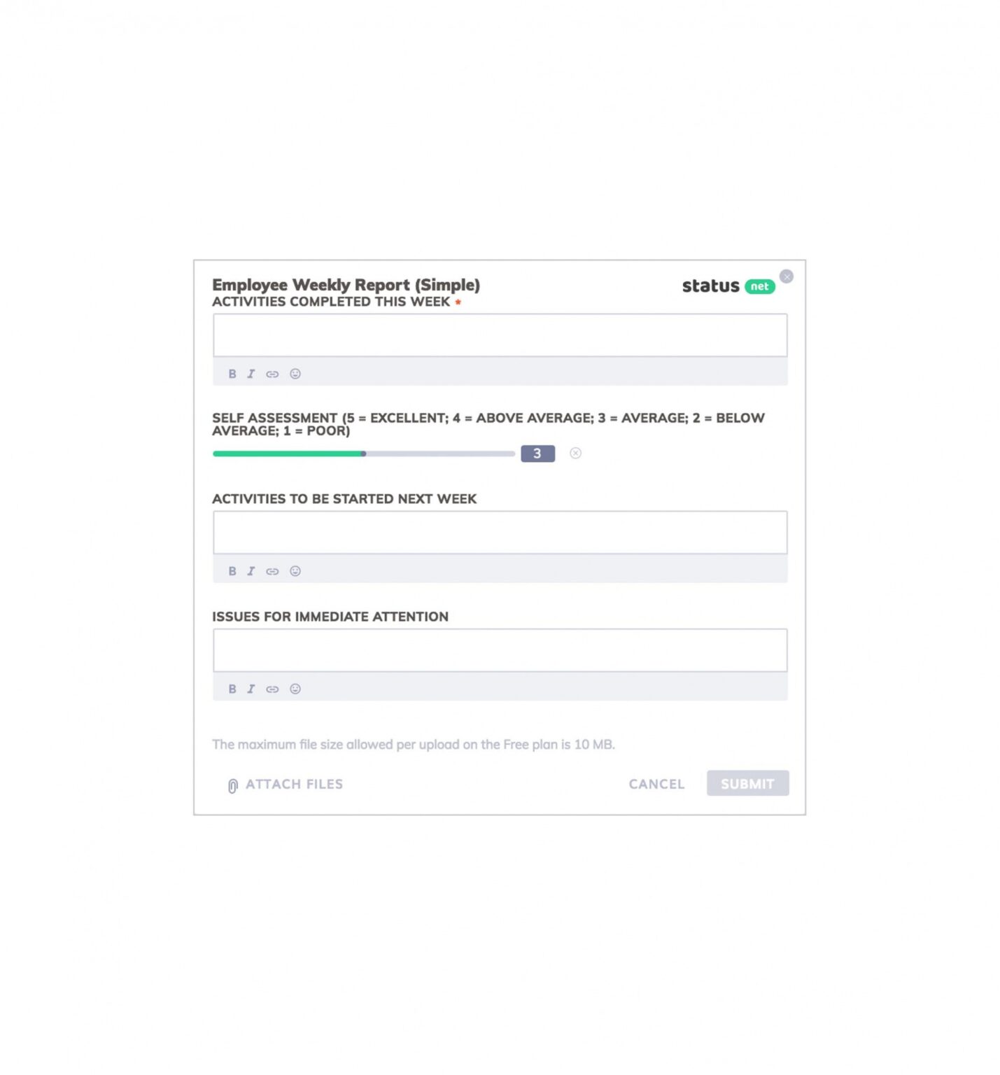 Employee Weekly Activity Report Template