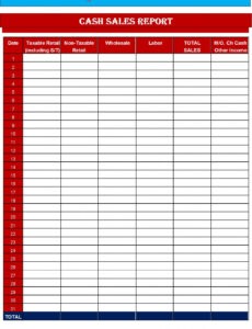 10 Printable Bar Daily Sales Report Template Pdf