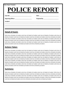 10 Printable Domestic Violence Police Report Template Docx