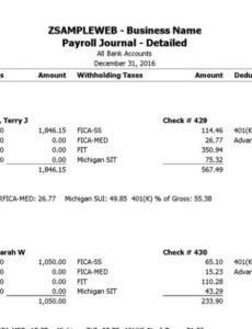 10 Printable Employee Payroll Summary Report Template Xls