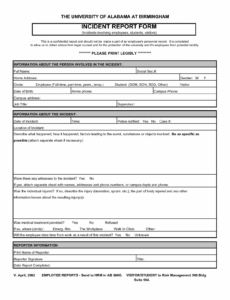 10 Printable First Aid Incident Report Template Pdf
