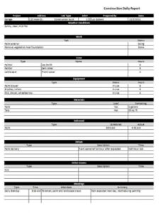 5  Construction Project Daily Report Template Docs