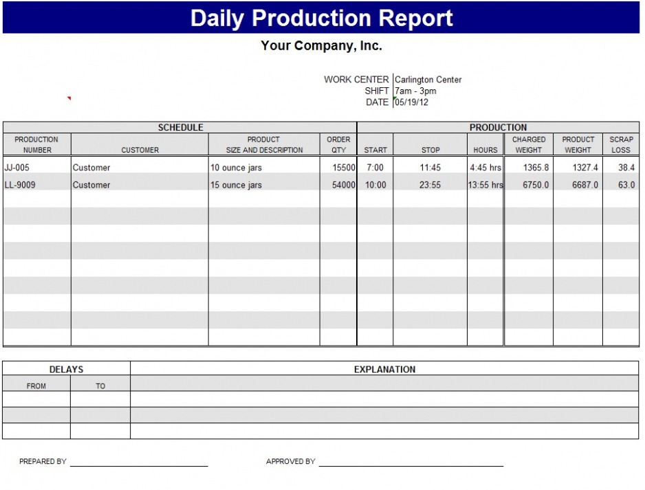 5 Editable Film Daily Production Report Template
