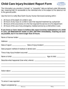5 Printable Care Home Incident Report Template Doc